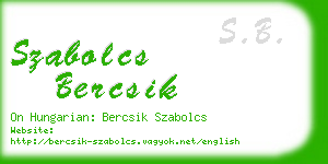 szabolcs bercsik business card